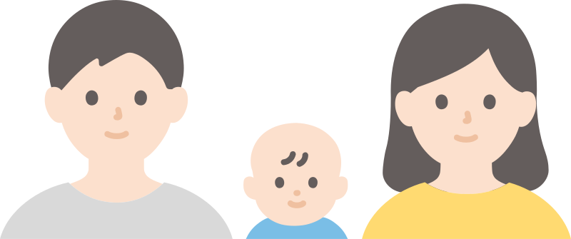 赤ちゃんを抱いた父母